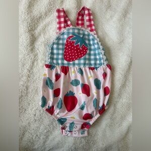 Strawberries bubble romper. 12-18mo